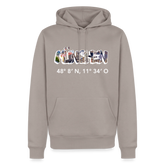 Hoodie München "Graffiti Marienplatz GPS" Bright Edition - Taupe