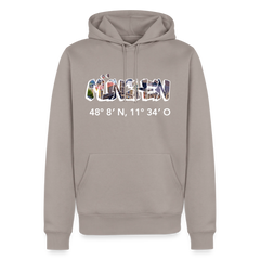 Hoodie München "Graffiti Marienplatz GPS" Bright Edition - Taupe