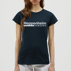 T-Shirt Ladies Heppenheim "Bold GPS White" - Navy