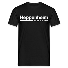 T-Shirt Heppenheim "Bold GPS White" - Schwarz