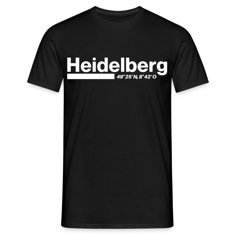T-Shirt Heidelberg "Bold GPS White" - Schwarz