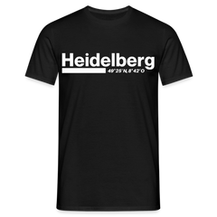T-Shirt Heidelberg "Bold GPS White" - Schwarz