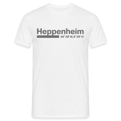 T-Shirt Heppenheim "Bold GPS" - Weiß