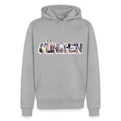 Hoodie München "Graffiti Marienplatz" Bright Edition - Grau meliert