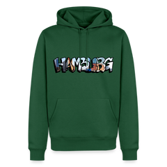 Hoodie Hamburg "Panorama Graffiti" - Flaschengrün