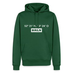 Hoodie Berlin "BRLN GPS" Bright Edition - Flaschengrün