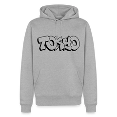 Hoodie Japan Graffiti "Tokyo Plain" - Grau meliert