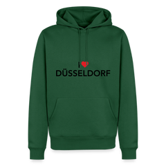Hoodie "I Love Düsseldorf" Dark Edition - Flaschengrün