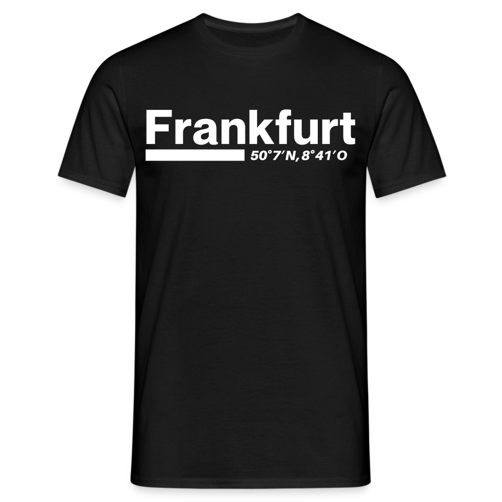 T-Shirt Frankfurt (Main) "Bold GPS White" - Schwarz