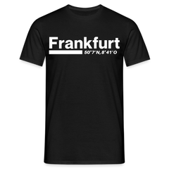 T-Shirt Frankfurt (Main) "Bold GPS White" - Schwarz