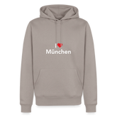 Hoodie "I Love München" Bright Edition - Taupe