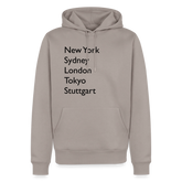 Hoodie Stuttgart "Metropolen Big" Dark Edition - Taupe