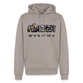 Hoodie München "Graffiti Marienplatz GPS" Dark Edition - Taupe