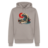 Hoodie Japan "Wave" - Taupe