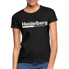 T-Shirt Ladies Heidelberg "Bold GPS White" - Schwarz