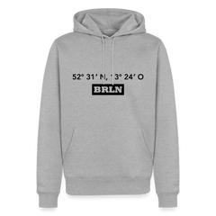 Hoodie Berlin "BRLN GPS" Dark Edition - Grau meliert