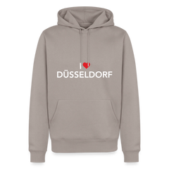 Hoodie "I Love Düsseldorf" Bright Edition - Taupe