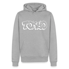 Hoodie Japan Graffiti "Tokyo Bright Edition" - Grau meliert