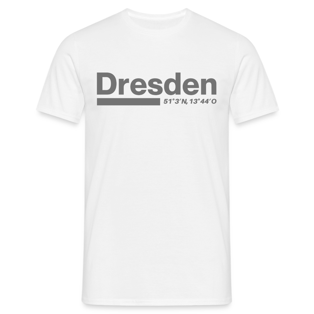 T-Shirt Dresden "Bold GPS" - Weiß