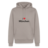 Hoodie "I Love München" Dark Edition - Taupe