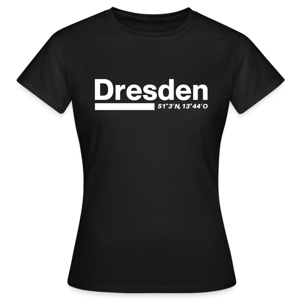 T-Shirt Ladies Dresden "Bold GPS White" - Schwarz