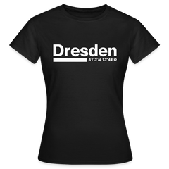 T-Shirt Ladies Dresden "Bold GPS White" - Schwarz