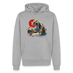 Hoodie Japan "Wave" - Grau meliert