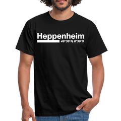 T-Shirt Heppenheim "Bold GPS White" - Schwarz