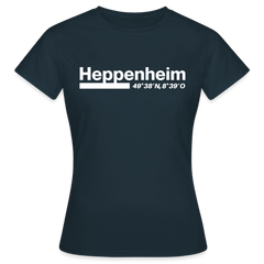 T-Shirt Ladies Heppenheim "Bold GPS White" - Navy