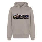 Hoodie München "Graffiti Marienplatz" Dark Edition - Taupe