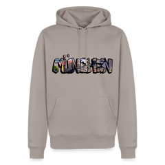 Hoodie München "Graffiti Marienplatz" Dark Edition - Taupe