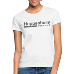 T-Shirt Ladies Heppenheim "Bold GPS" - Weiß