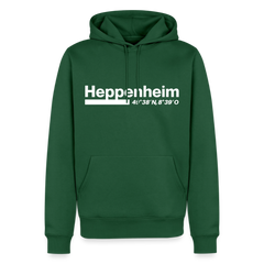 Hoodie Heppenheim "Bold GPS White" - Flaschengrün
