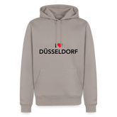Hoodie "I Love Düsseldorf" Dark Edition - Taupe