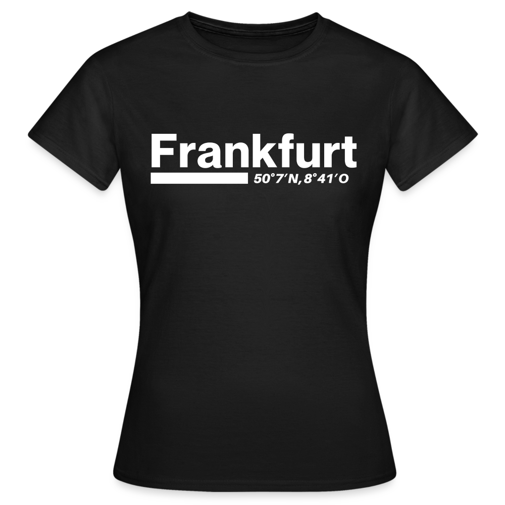 T-Shirt Ladies Frankfurt (Main) "Bold GPS White" - Schwarz