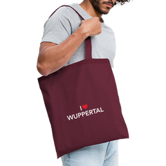 Tote Bag "I Love Wuppertal" Dark Edition - burgundy