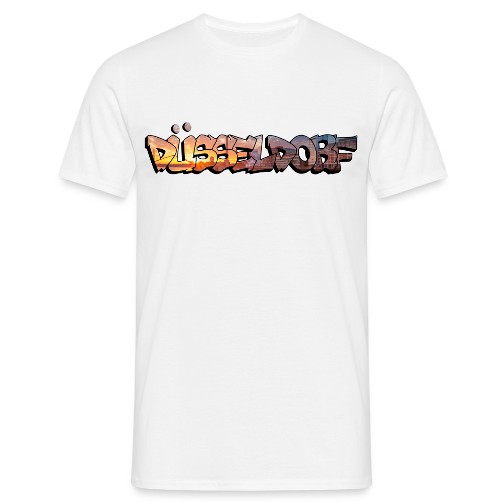 T-Shirt Düsseldorf "Skyline Sunset" - white