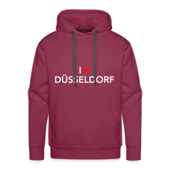 Hoodie "I Love Düsseldorf" Bright Edition - bordeaux