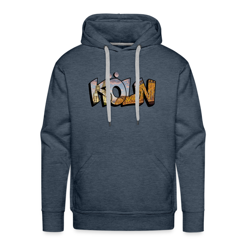 Hoodie Köln "Skyline Sunset" - heather denim