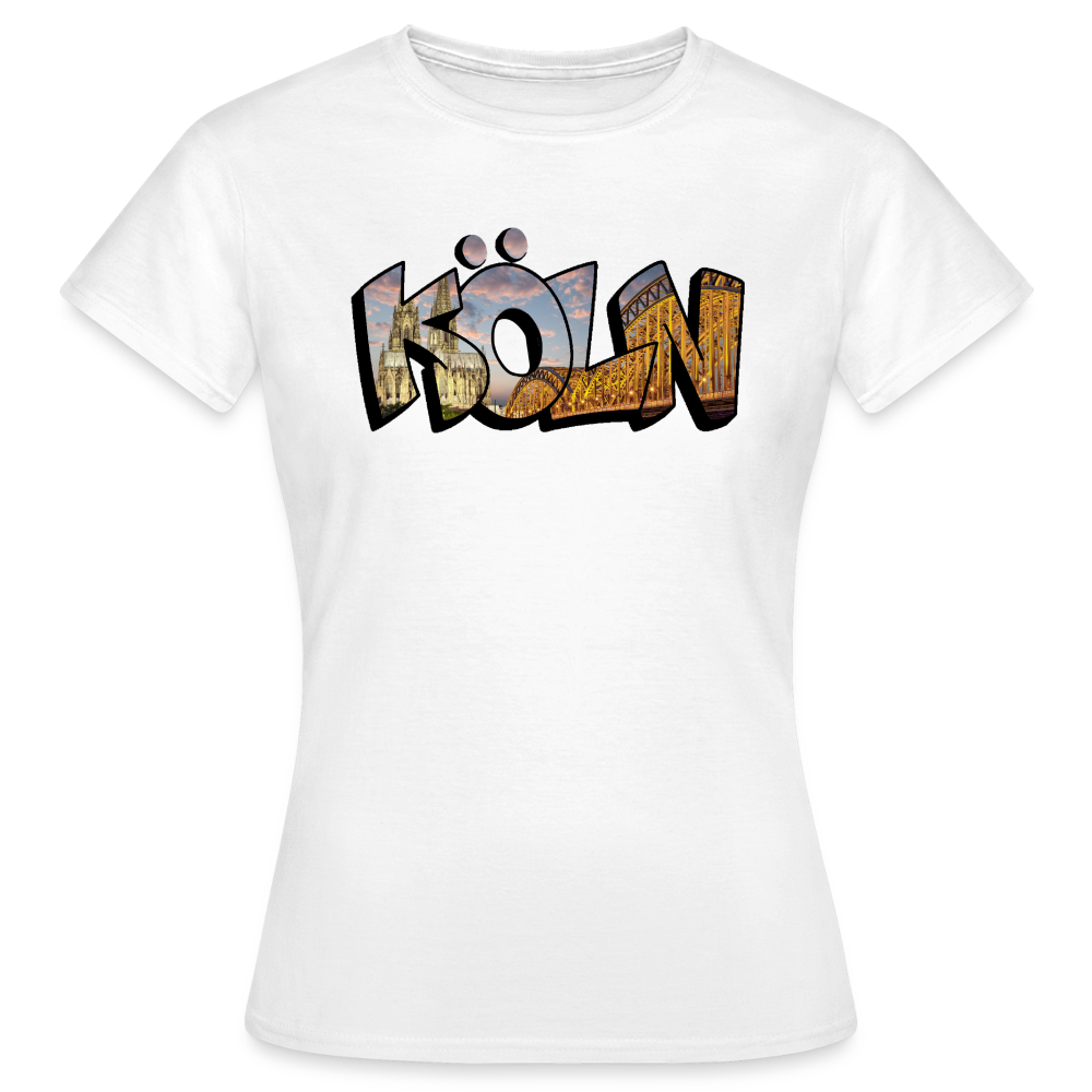 T-Shirt Ladies Köln "Skyline Sunset" - white
