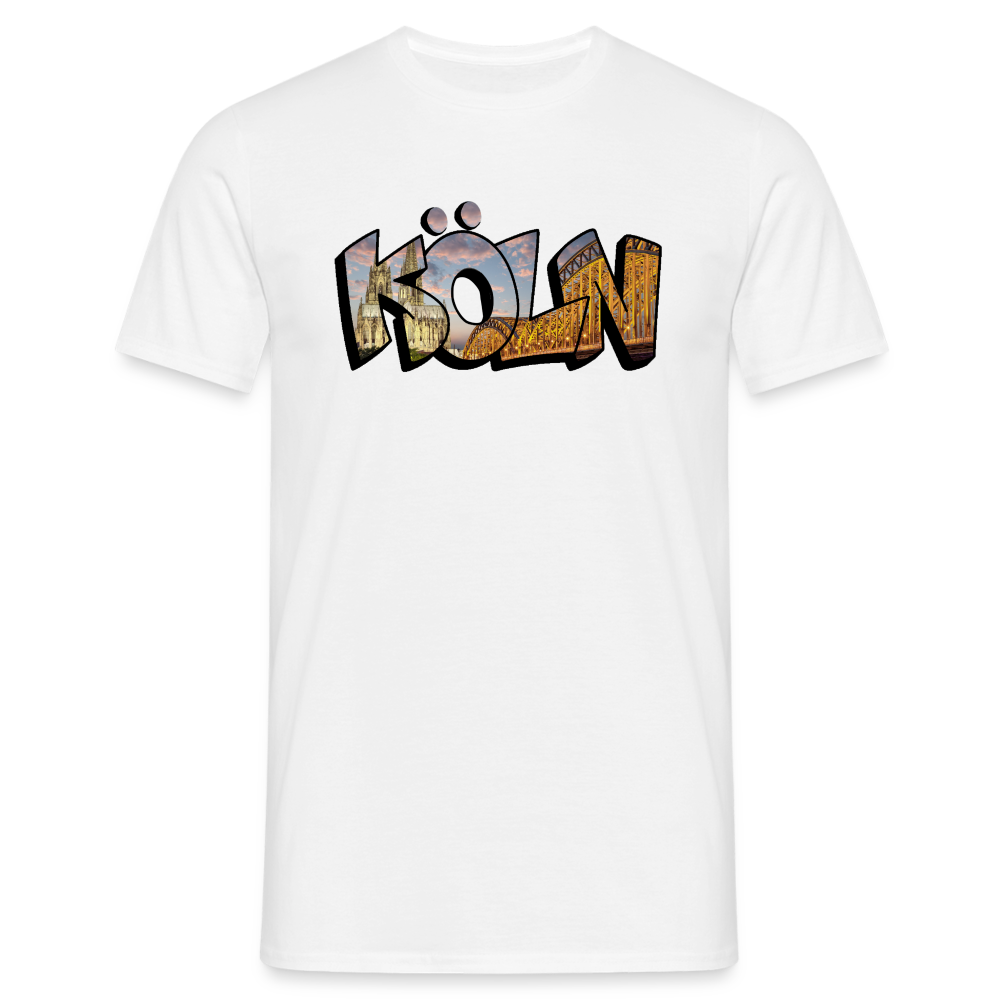 T-Shirt Köln "Skyline Sunset" - white