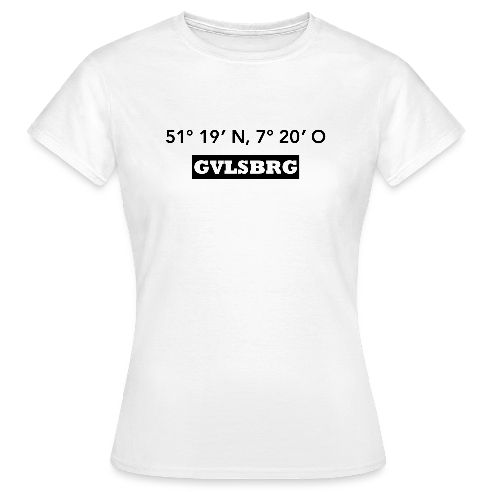T-Shirt Ladies Gevelsberg "GVLSBRG GPS" - white