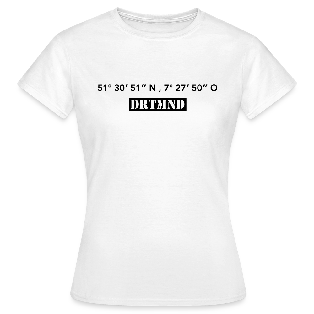 T-Shirt Ladies Dortmund "DRTMND GPS" - white