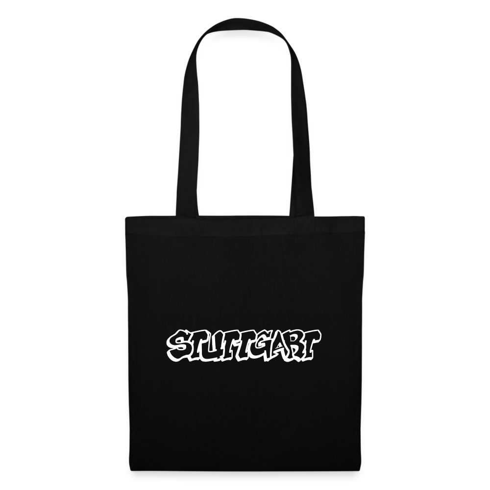 Tote Bag Stuttgart "Graffiti White" - black