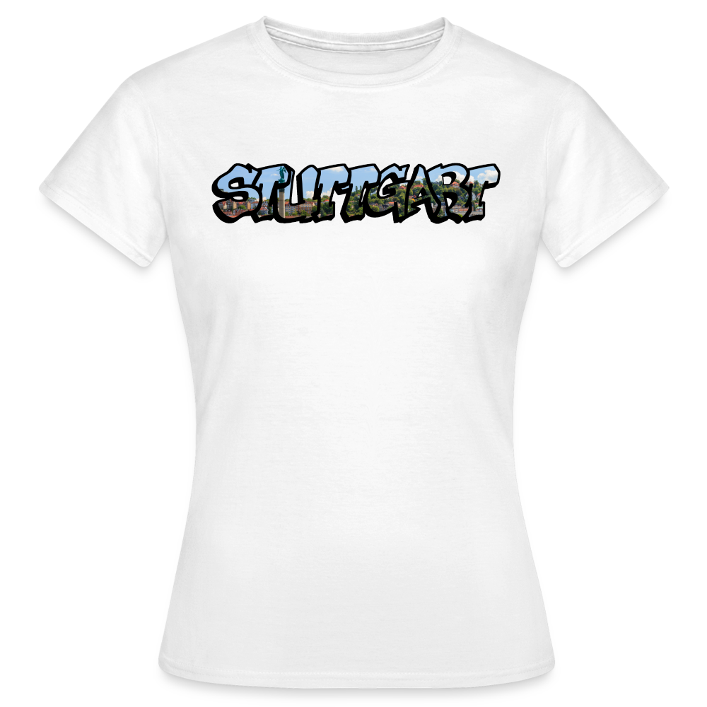 T-Shirt Ladies Stuttgart "Panorama Graffiti" - white