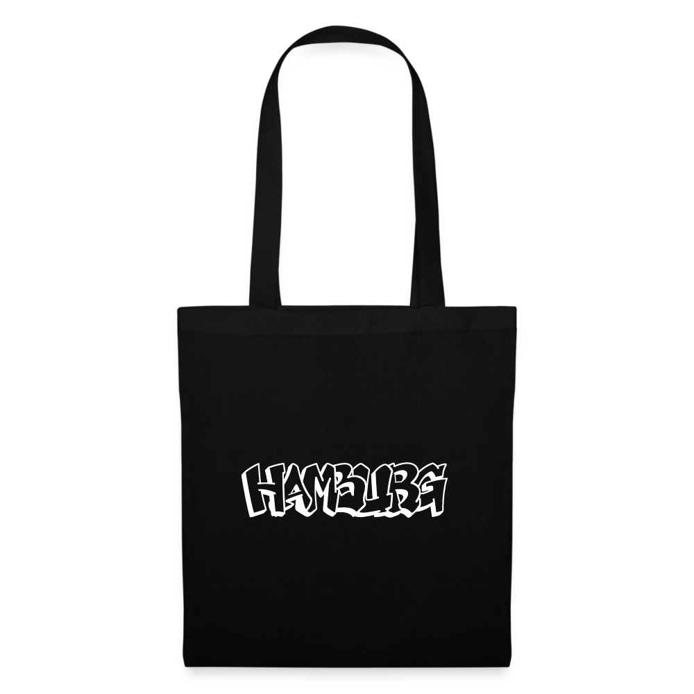 Tote Bag Hamburg "Graffiti White" - black