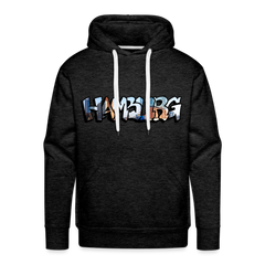 Hoodie Hamburg "Panorama Graffiti" - charcoal grey