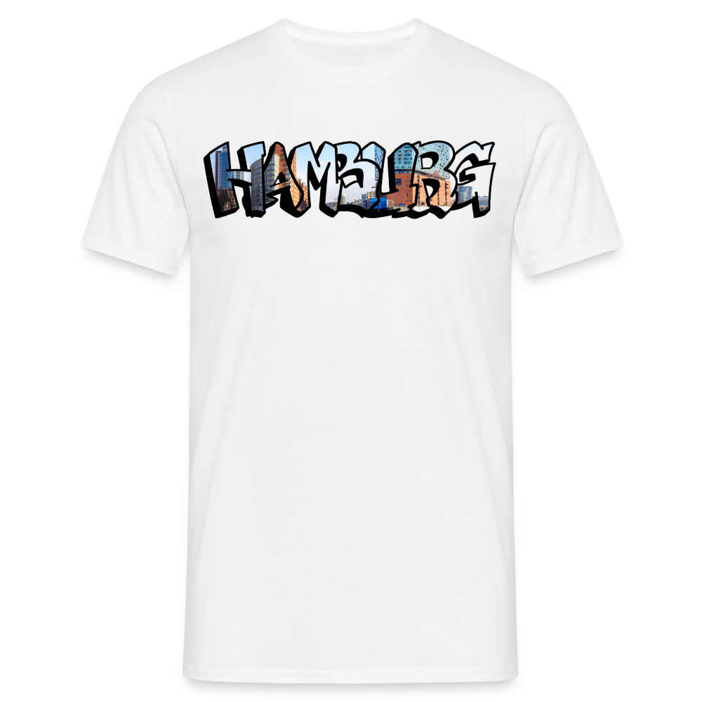 T-Shirt Hamburg "Panorama Graffiti" - white
