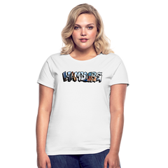 T-Shirt Ladies Hamburg "Panorama Graffiti" - white