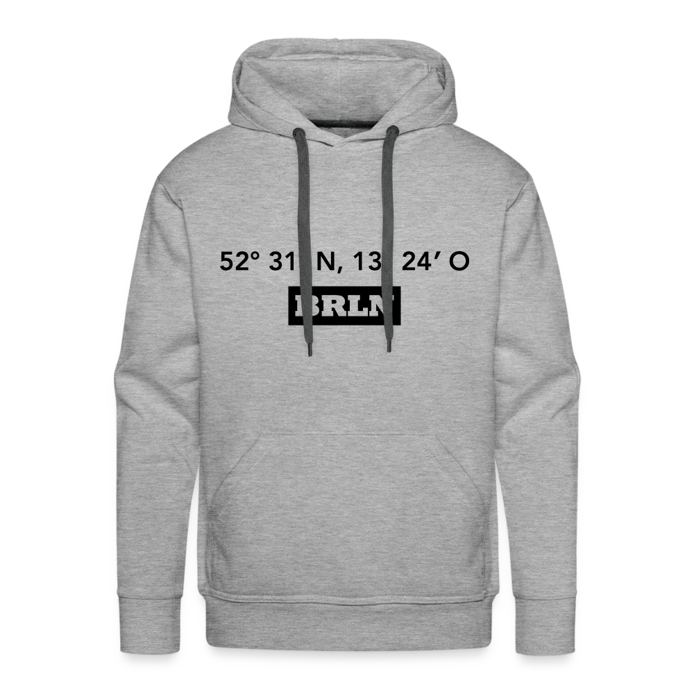 Hoodie Berlin "BRLN GPS" Dark Edition - Grau meliert